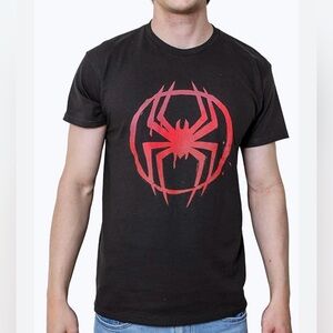 Spiderman Black Tee with Red Logo